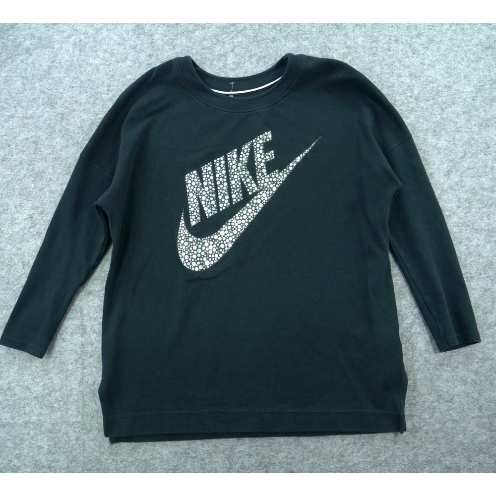 Nike Sportswear Top Womens Extra Large Black Metallic Polka Dot Graphic Print